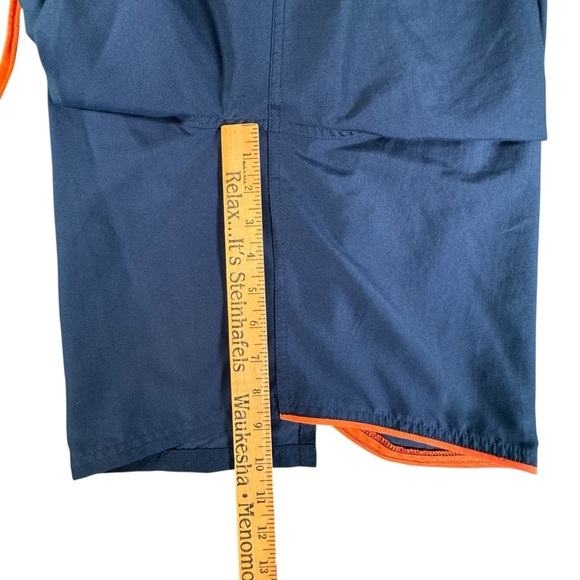 Nike XL Swim Trunks Navy Blue Gray Orange Split Board Shorts Mesh Liner Men's - Picture 4 of 13